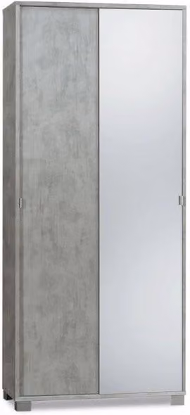 Mobile 2 Ante Scorrevoli Specchio Kit Cemento cm 82x41x190h - Sarmog