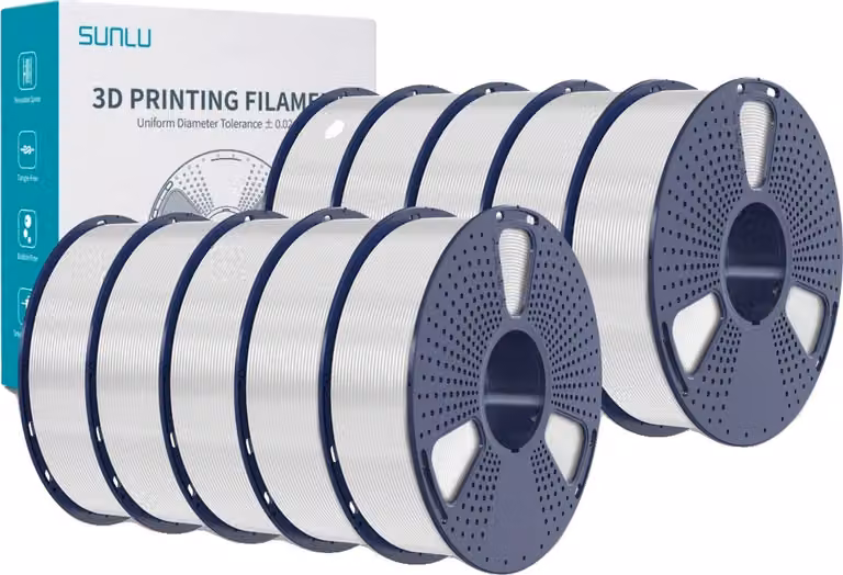 SUNLU PETG Filamento per stampanti 3D, alta tenacità, senza bolle, 10KG Bianco
