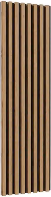 Pannello murale CLARA XL Meublorama con doghe effetto quercia e fondo nero opaco, L: 179 cm, P: 51,3 cm, H: 7 cm – 1