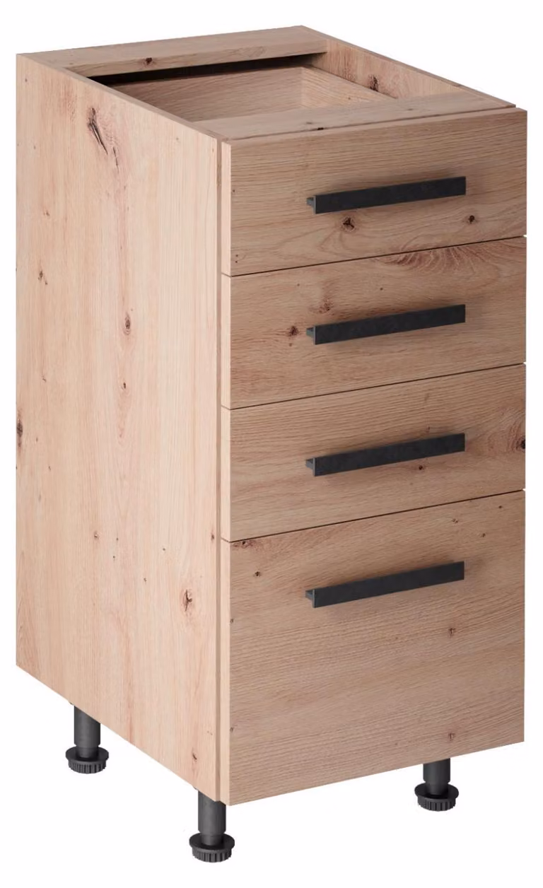 Mobile da cucina con cassetti VALEN 2 - larghezza 40 cm, rovere artigianale