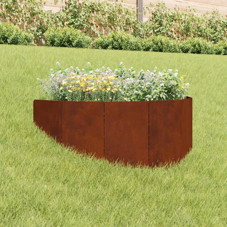 Bordura per prato vidaXL in acciaio color ruggine 100 x 45 cm