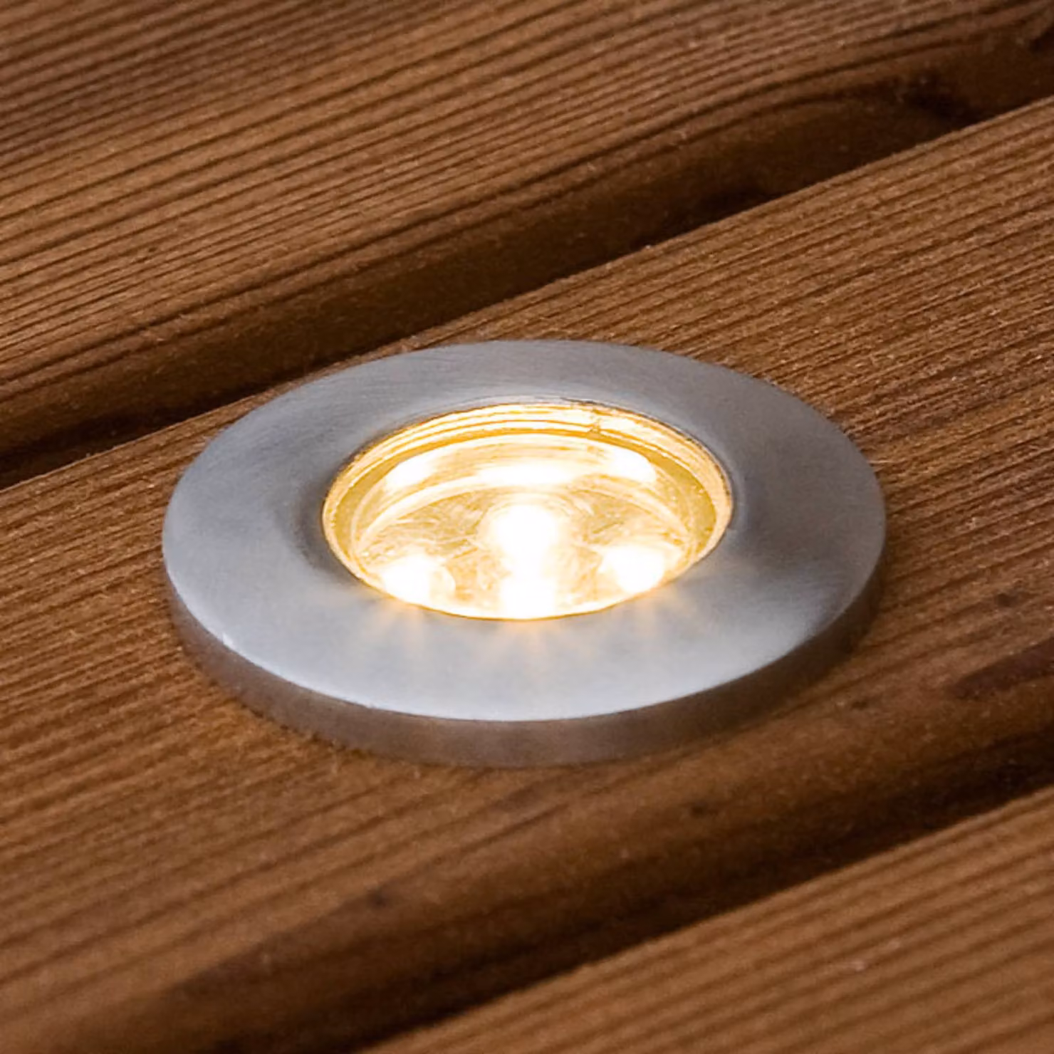 Konstsmide Set da 6 faretti incasso per pavimento a LED, modello piatto Mini, Alluminio / Grigio / Zincato, Acciaio Inox, Moderno, Faretto da incasso da terra