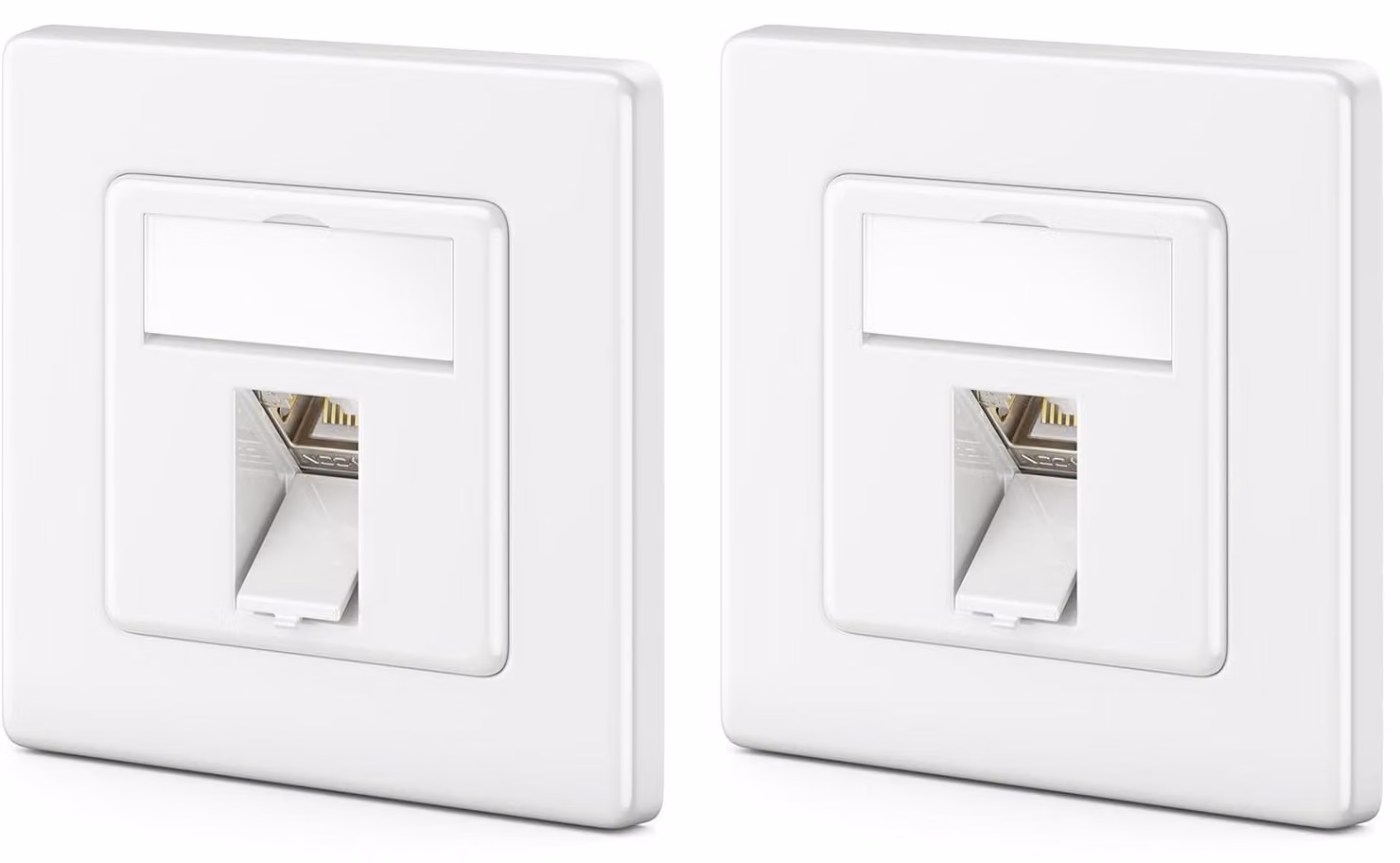deleyCON, presa di rete CAT7, 1 porta, 10 Gigabit, da incasso, confezione da 2 pezzi - Bianco