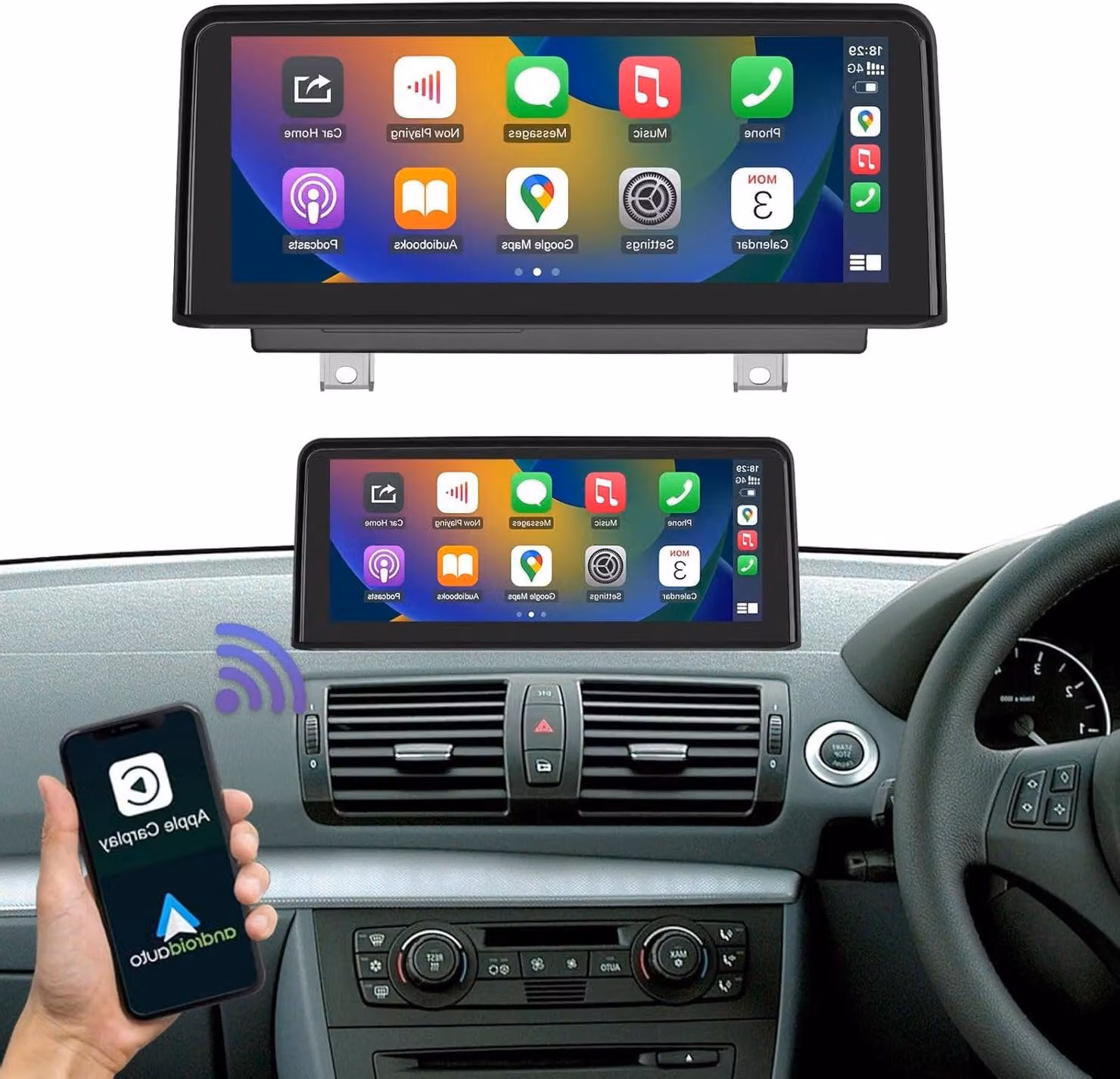 Autoradio con touchscreen da 10,25 pollici - CarPlay wireless - Android Auto - MirrorLink - Radio multimediale