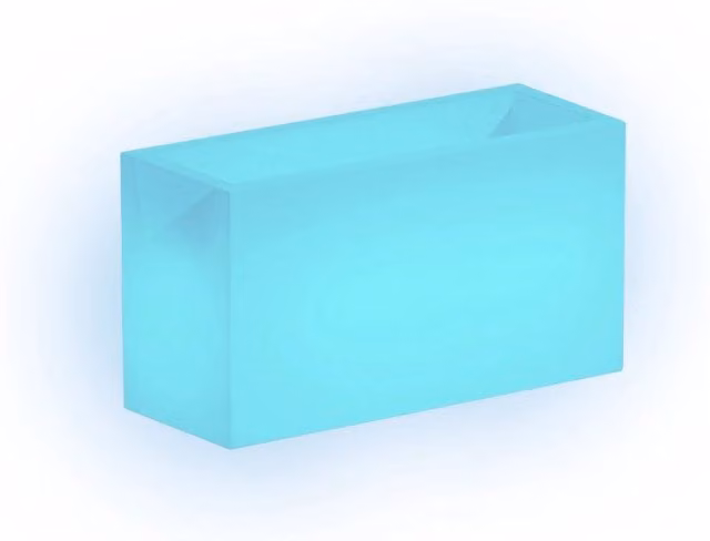 Vaso Fioriera luminosa moderna di design 80x35 H50 in polimero resistente con LED blu per interno ed esterno - Made in Italy - Monacis