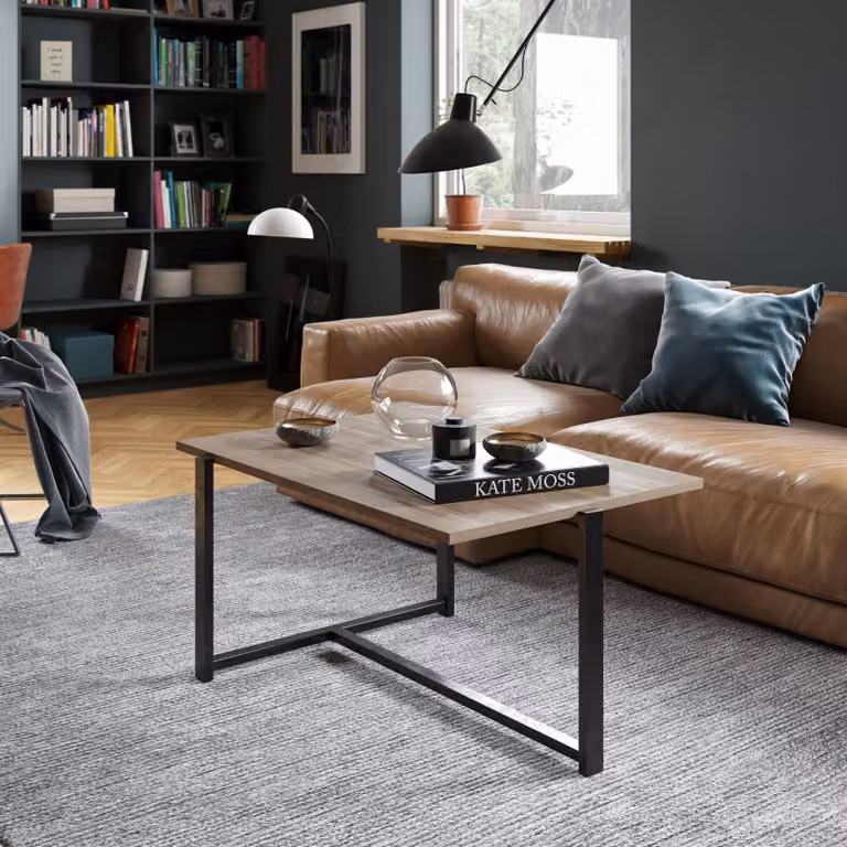 Skye Decor, Merideths - Walnut, tavolino, noce, 100% pannelli truciolari rivestiti in melamina, 92 x 64 x 45 cm