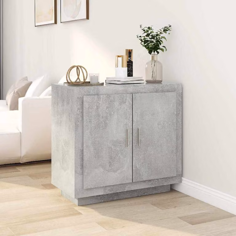 Credenza moderna vidaXL in legno e MDF, colore grigio, L 80 x P 40 x H 75 cm