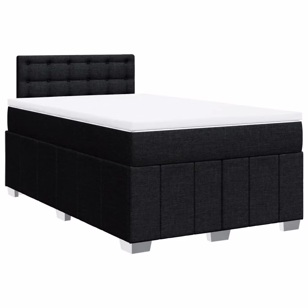 Letto con Giroletto a Molle e Materasso Ibrido vidaXL, Colore Nero e Bianco, L/P/H: 120 x 190 x 100,5 cm – 2