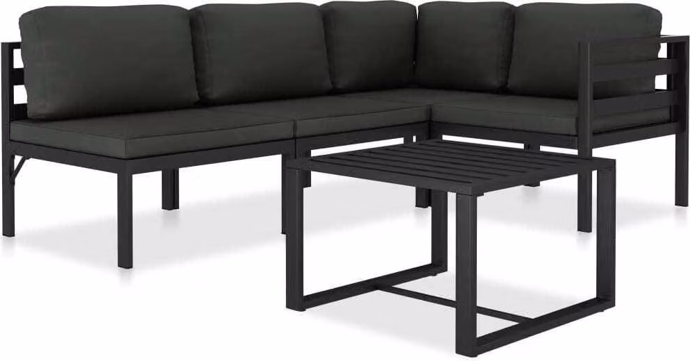 Maison Exclusive - Set da giardino 5 pezzi con cuscini in alluminio antracite