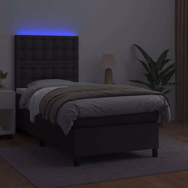 Maison Exclusive - Giroletto a Molle con Materasso e LED Nero 80x200 cm Pelle finta