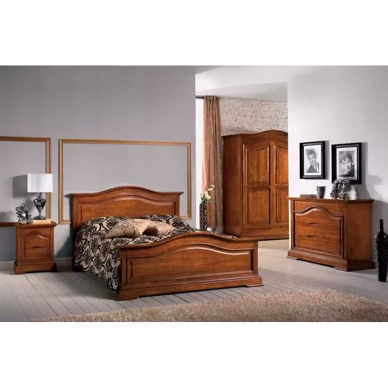 Cassettiera classica con 4 cassetti in legno tinta noce Mobili 2G L: 125 cm, P: 52 cm, H: 99 cm – 4