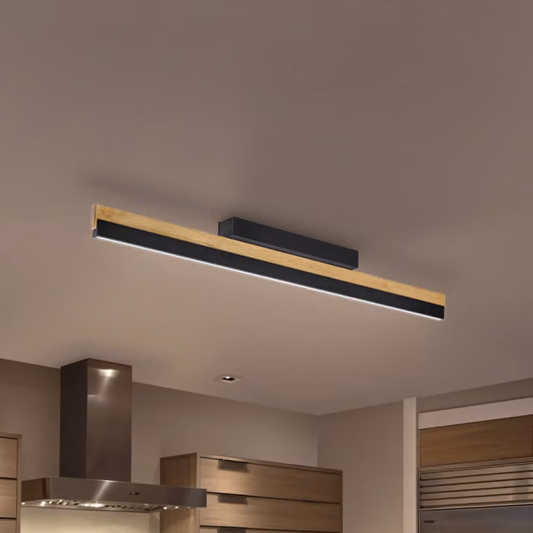 Plafoniera a LED Keijo Quitani, dimmerabile, Legno chiaro, Soggiorno / Sala da pranzo, Legno, Campagna / Rustiche, Plafoniera LED