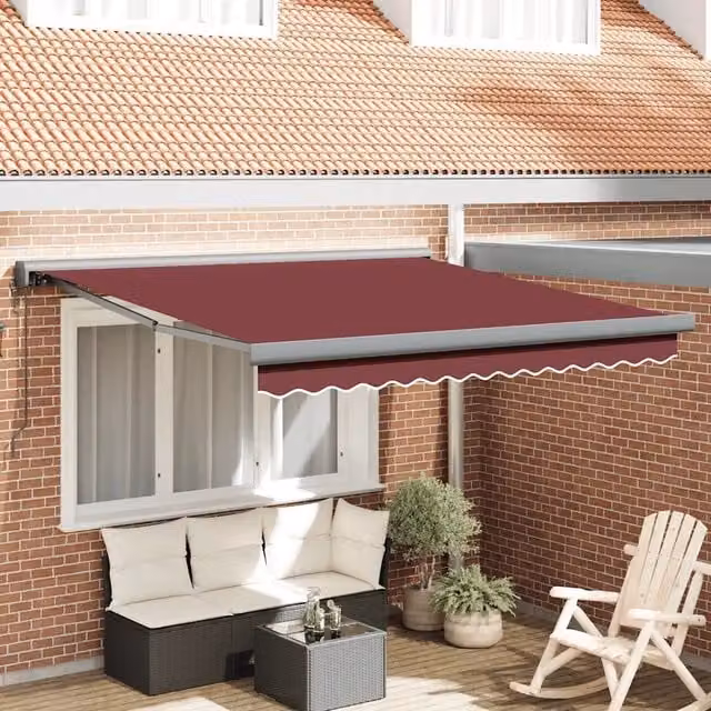Tenda da Sole Retrattile Automatica Bordò 300x250 cm 3215328