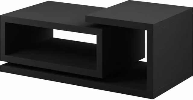 Tavolino basso design collezione BERGAMO Meublorama nero opaco L: 60 cm, P: 40 cm, H: 60 cm
