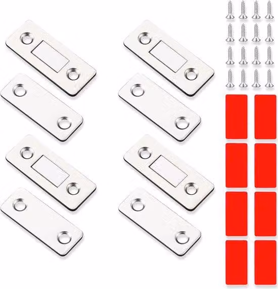 Set di chiusure magnetiche per porte, ultrasottili, per armadi e porte scorrevoli