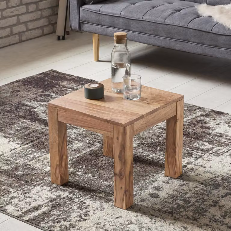 FineBuy Tavolino in legno massiccio 45x40x45 cm Tavolino in stile country | Tavolino da salotto Elegante Piccolo | Tavolino da salotto design