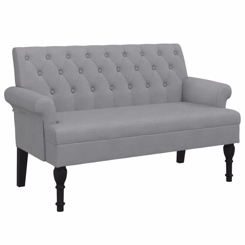 Panca con Schienale Design Mania Grigio Chiaro in Tessuto L: 120 cm, P: 62 cm, H: 75,5 cm – 2