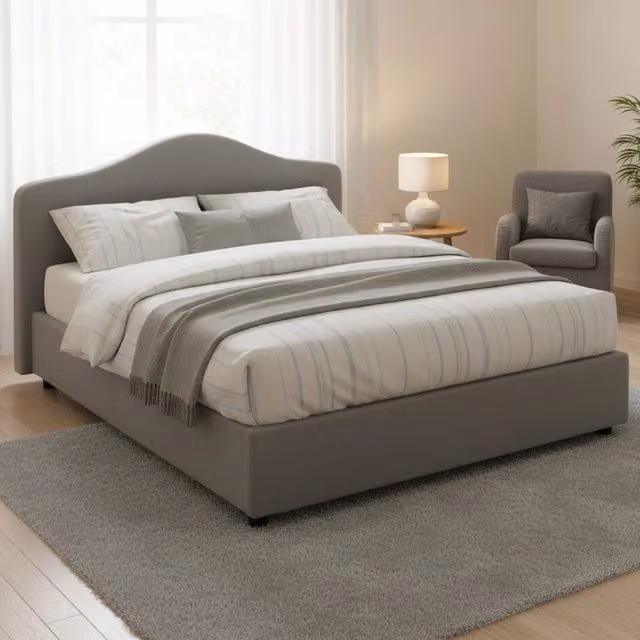 Letto Matrimoniale Abigael Talamo Italia con Contenitore e Base Lift Up, Grigio, L/P/H: 160 x 200 x 175 cm – 1