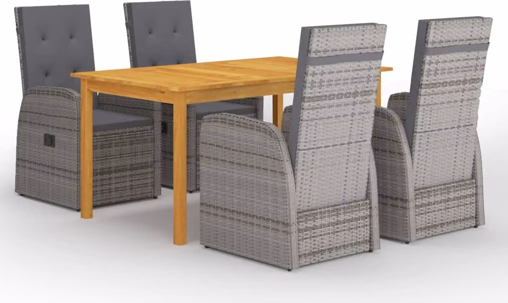 Maison Exclusive - Set da pranzo da giardino 5 pezzi, grigio