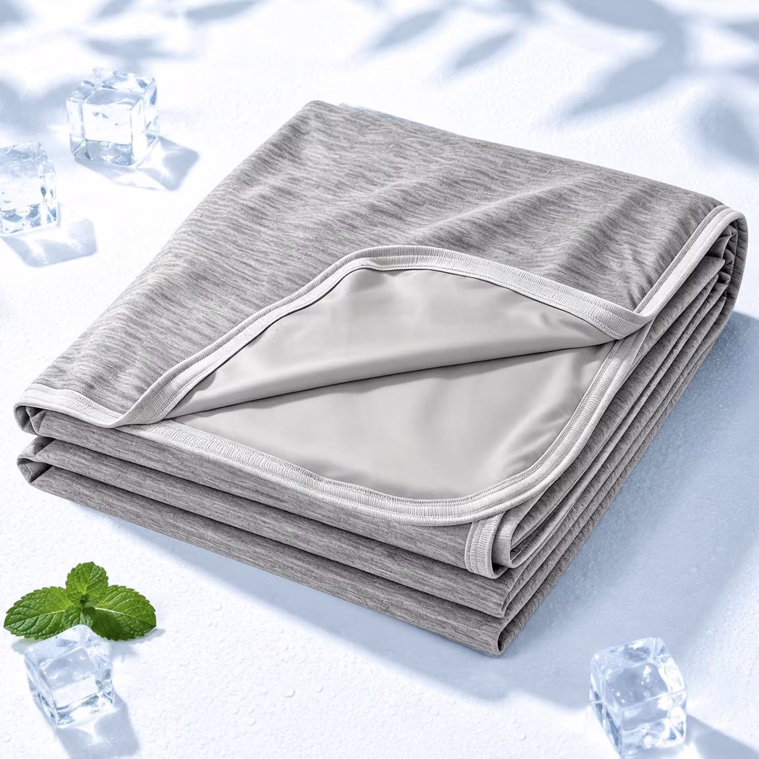 Coperta refrigerante 200x220 cm, con tasca portaoggetti, per il letto