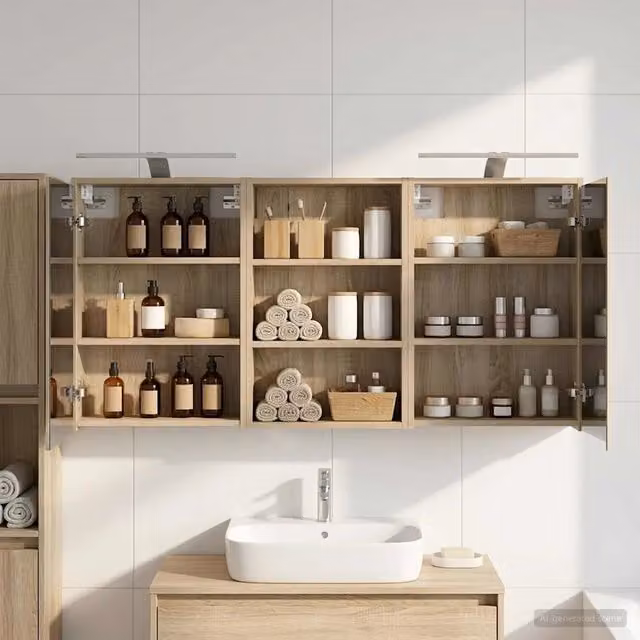 Set di Armadi da Bagno 3 pz 126 x 16 x 62.5 cm