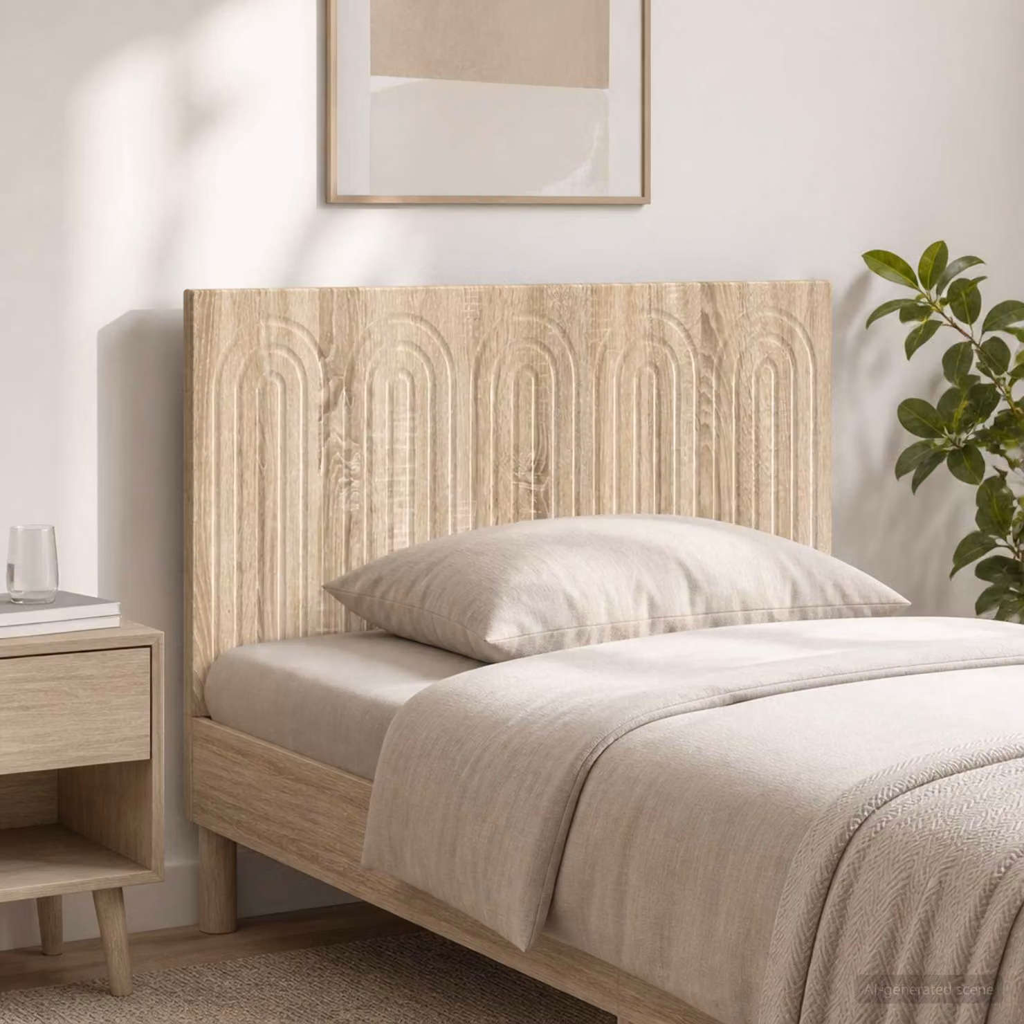 Testiera da muro vidaXL ALKMAAR in legno ingegnerizzato, colore Rovere Sonoma, marrone e beige