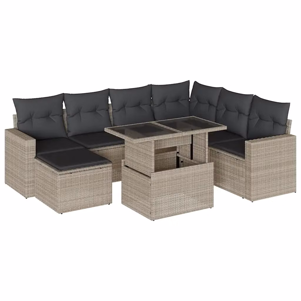 vidaXL Set Divano da Giardino 8pz a Forma di L con Cuscini Antracite e Struttura in Metallo – 2