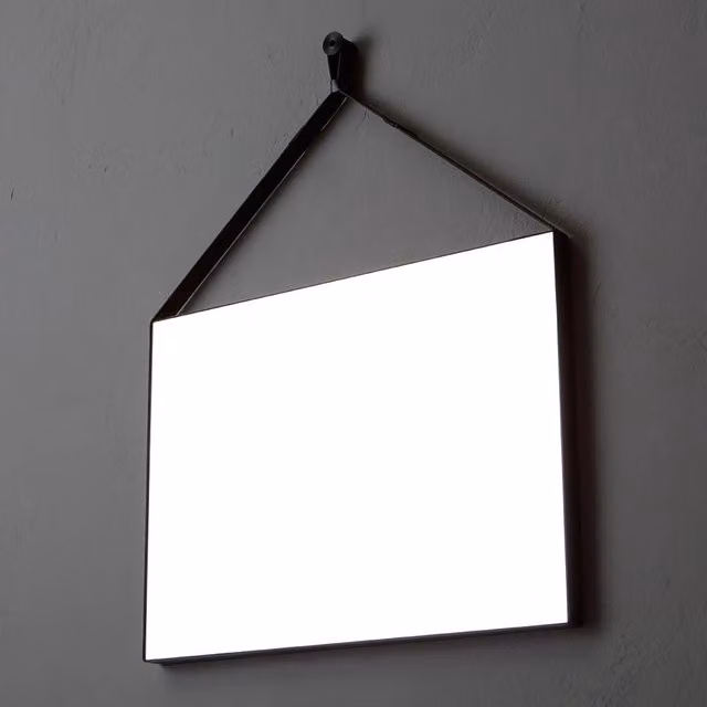 Specchio rettangolare moderno IPERBRIKO con cornice nera, L: 70 cm, H: 50 cm