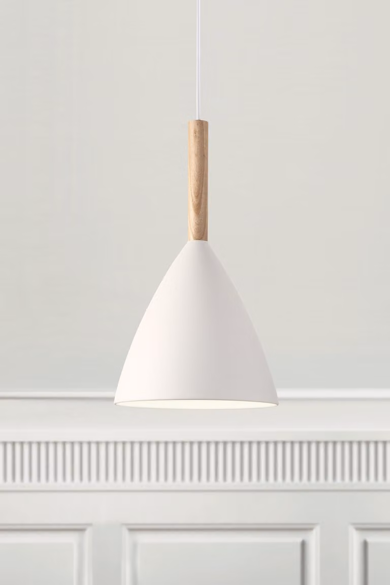 Lampada a sospensione Pure Lampada a sospensione Ø 20 cm bianco/legno