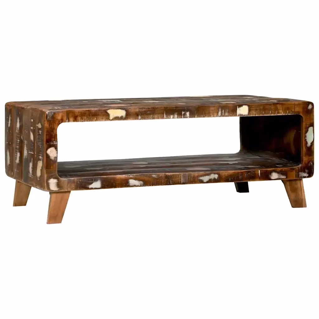 Tavolino da salotto rettangolare vidaXL in legno massello marrone L: 90 cm, P: 50 cm, H: 35 cm – 2