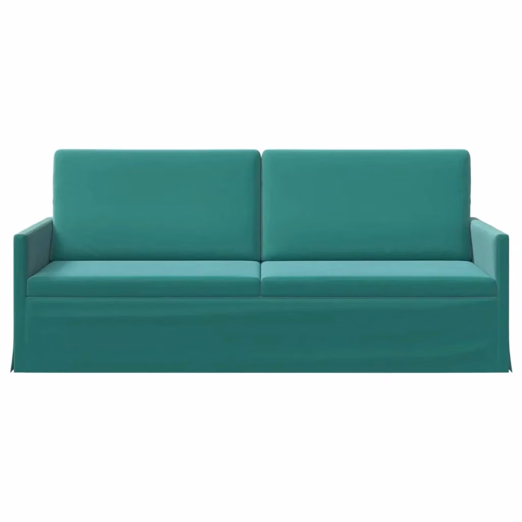 Divano a 3 posti moderno vidaXL in velluto turchese con struttura in metallo L: 190 cm, P: 81 cm, H: 82 cm – 2