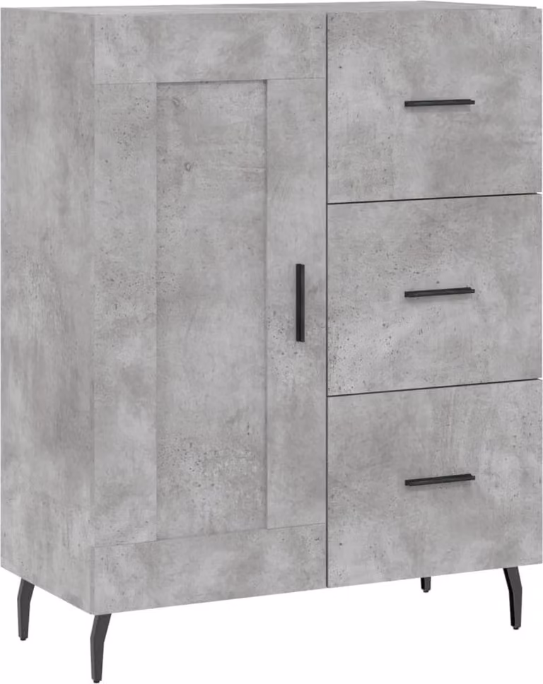 Credenza Grigio Cemento 69,5x34x90 cm in Legno Multistrato