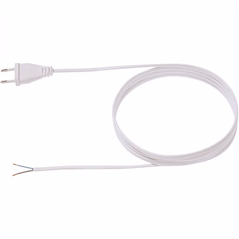 Cavo di alimentazione Bachmann con spina Euro, colore bianco, lunghezza 2 m