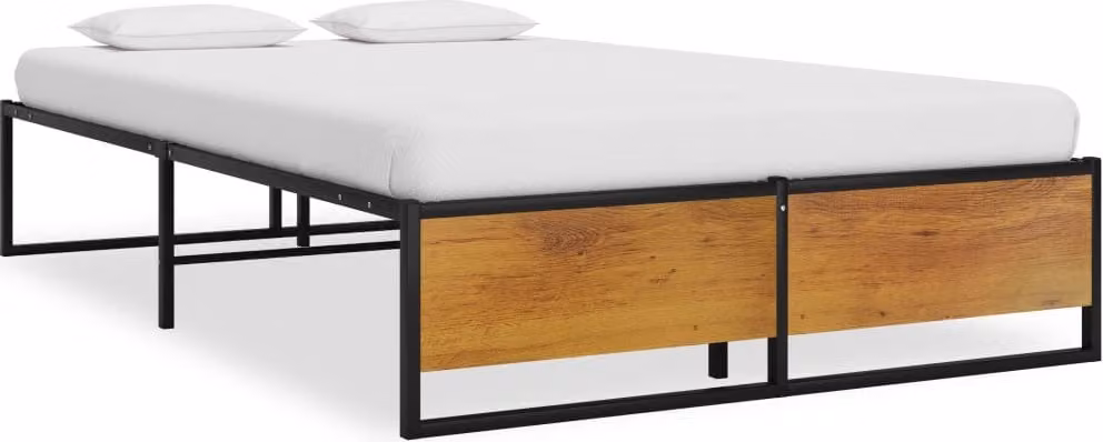 The Living Store Struttura letto in metallo nero 120x200 cm