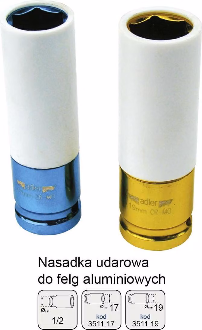 Presa Adler per cerchi in lega da 1/2" 19 mm