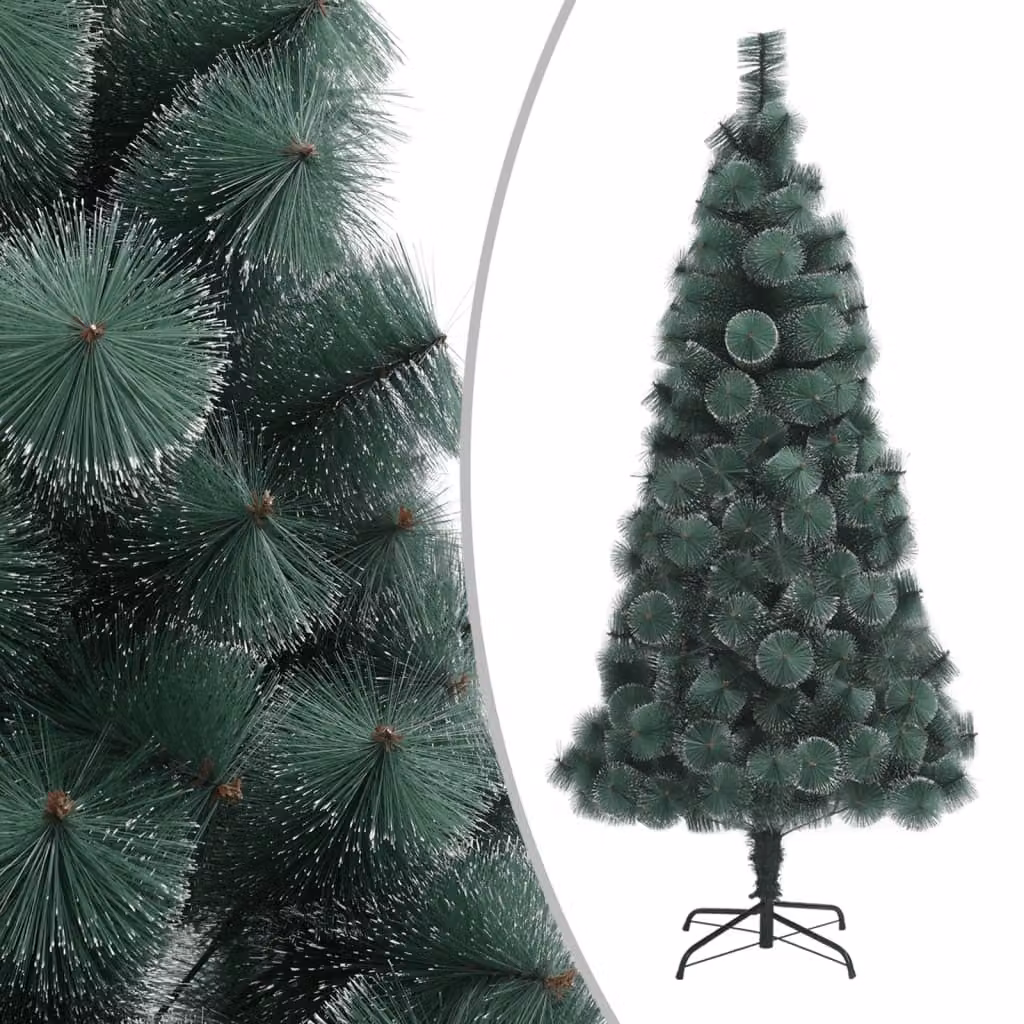The Living Store Albero di Natale artificiale con supporto verde 180 cm PET