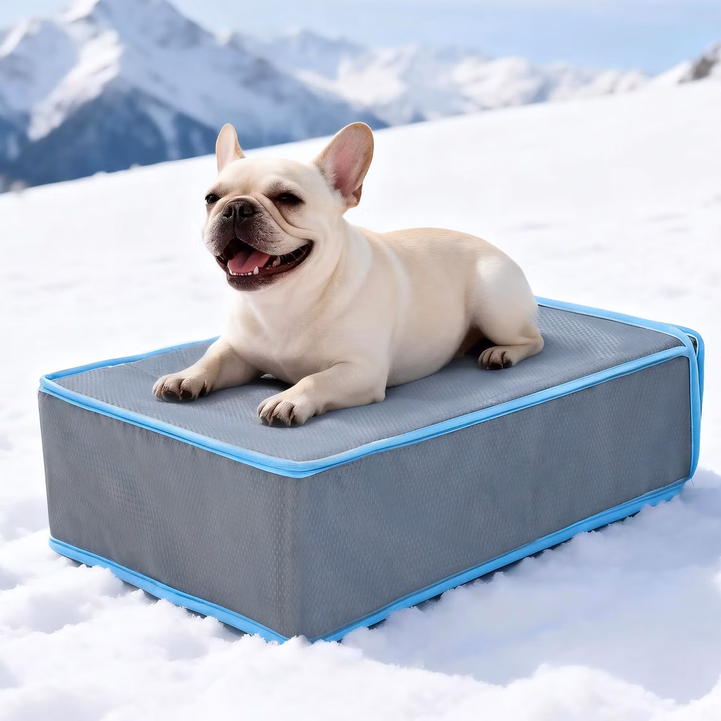 Cuccia refrigerante per cani, grigia, dimensioni 51,5 x 38 x 14 cm