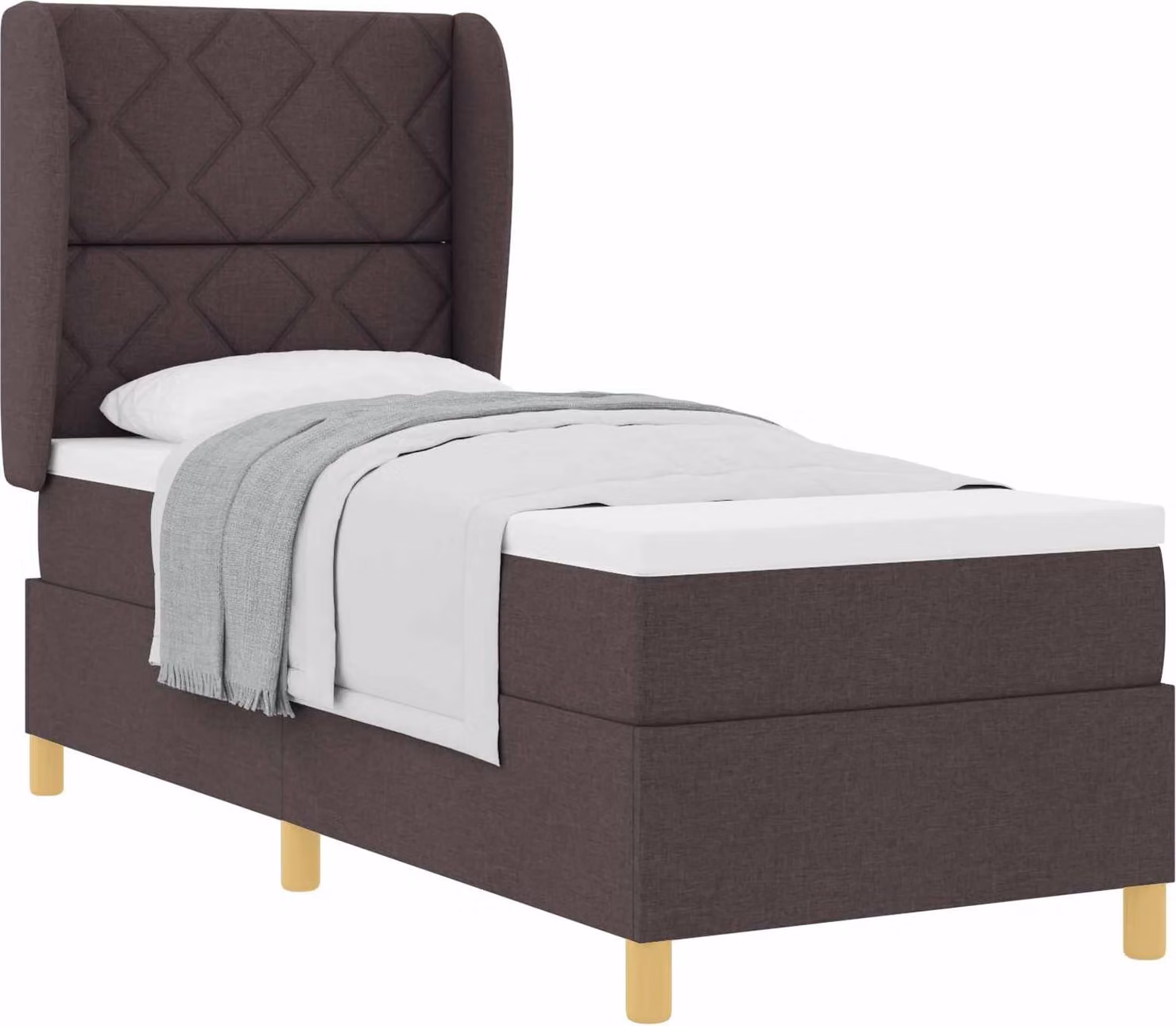 SYFAX™ Letto con molle e materasso Grigio Scuro 90x190 cm Tessuto