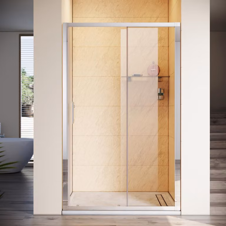 SONNI 100x185cm porta scorrevole doccia vetro trasparente schermo doccia