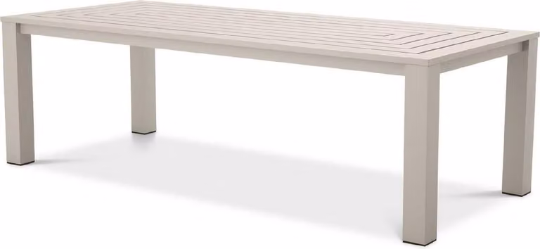 Casa Padrino Tavolo da pranzo color sabbia 240 x 105 x h. 74,5 cm - Tavolo in alluminio resistente alle intemperie - Tavolo da giardino - Tavolo da patio - Mobili da giardino - Mobili da patio - Qualità