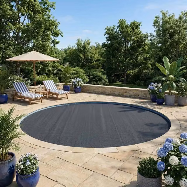 Copertura solare termica per piscina rotonda vidaXL, colore nero, Ø 455 cm – 1