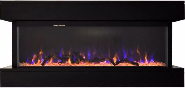 Camino Elettrico da Pavimento Effetto Fiamma 1500W Alaro Nero