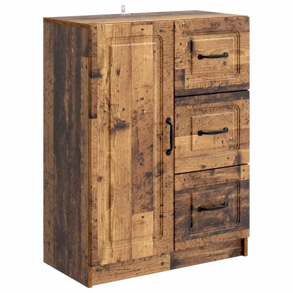 Credenza moderna in legno ingegnerizzato color marrone per soggiorno e sala da pranzo, L: 66 cm, P: 34,5 cm, H: 87 cm – 2