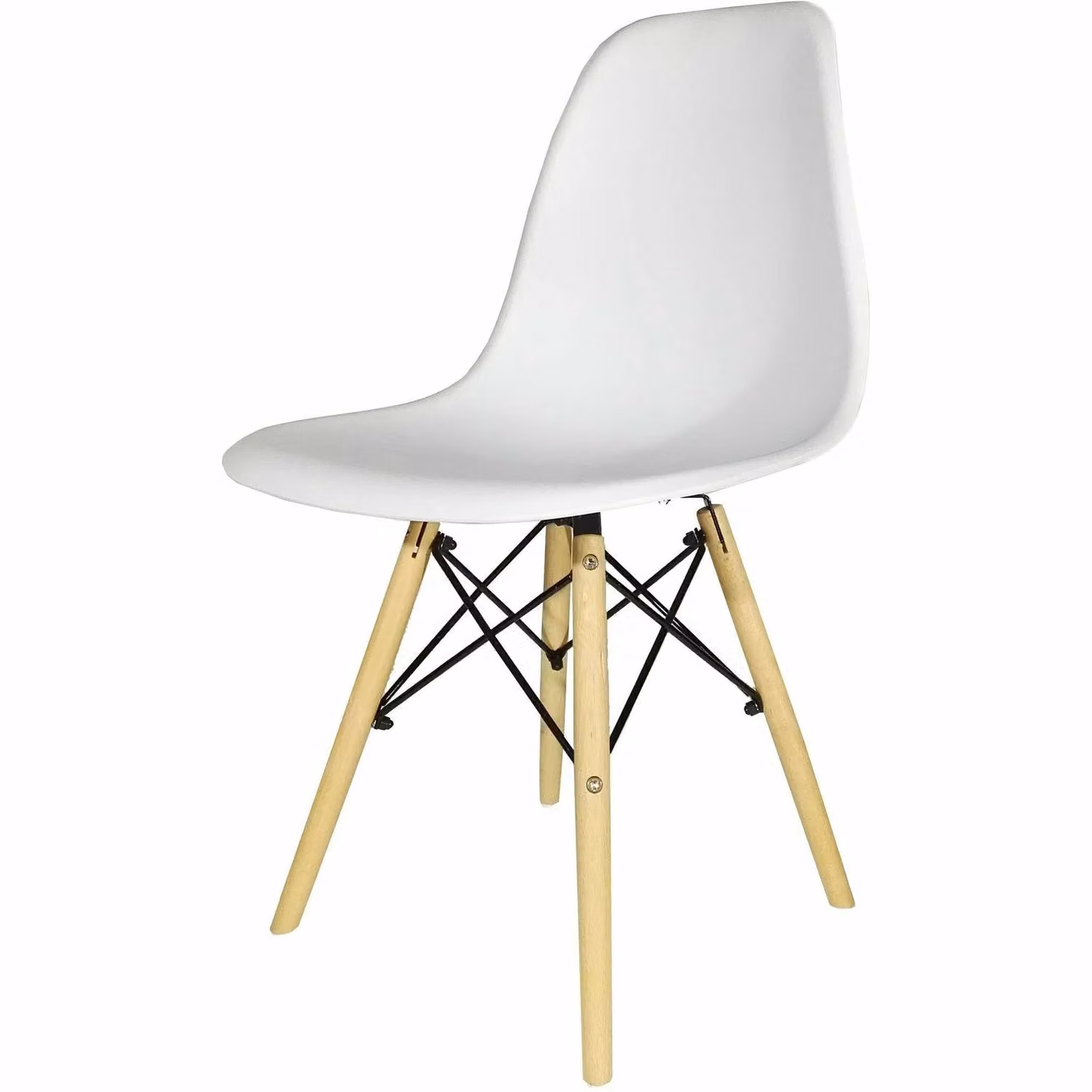 Sedia bianca con gambe in legno di faggio VESTIAMO CASA, Altezza: 82 cm
