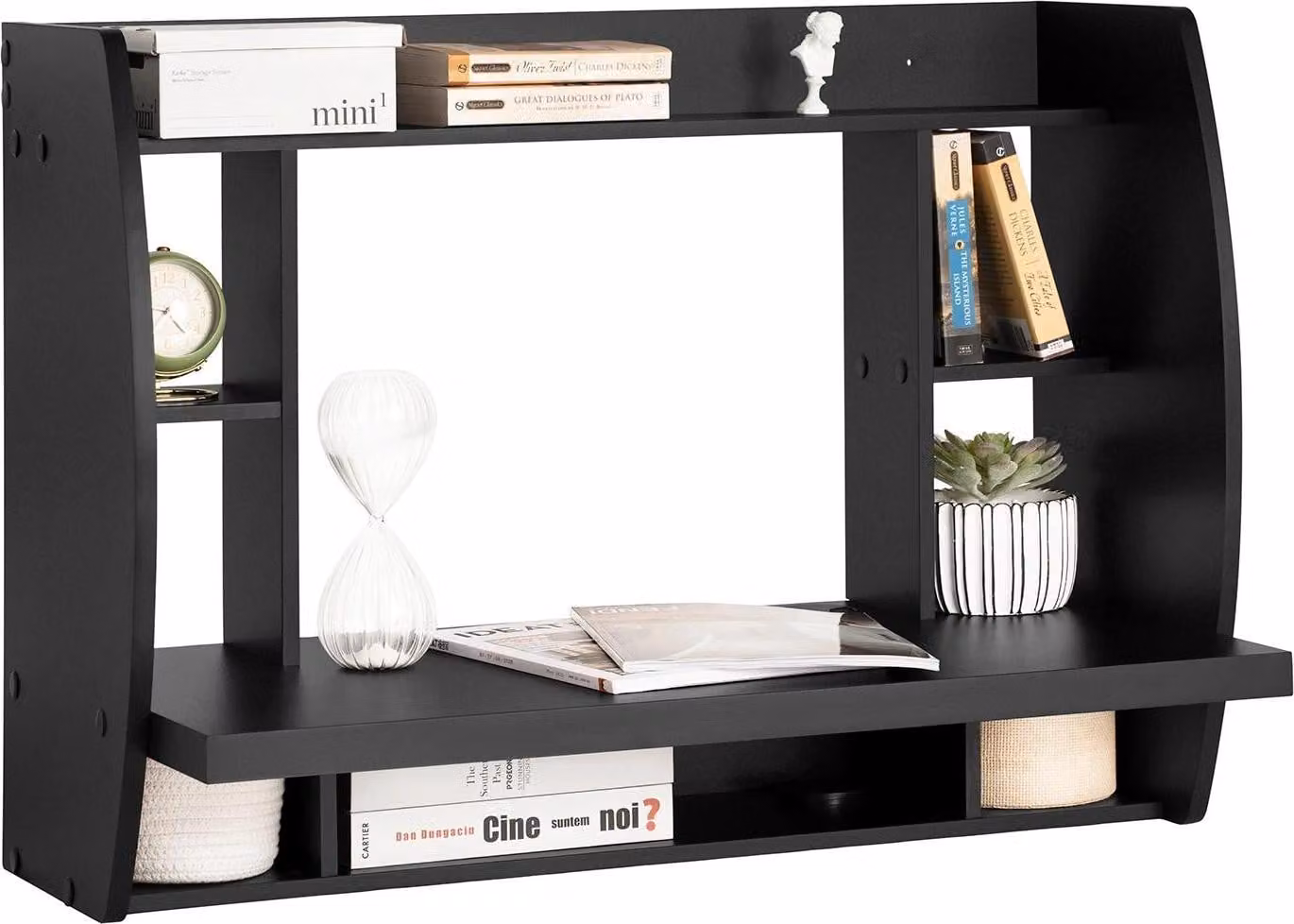 Scrivania a muro - FWT18 - Salvaspazio - 82×60×39 cm - Necessario il montaggio - Scrivania per ufficio/computer - Nero