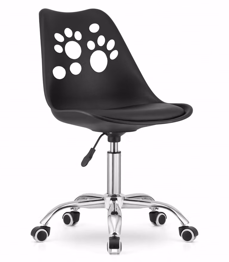 Sedia girevole Valora PRINT nera - Moderna sedia girevole nera per un utilizzo versatile