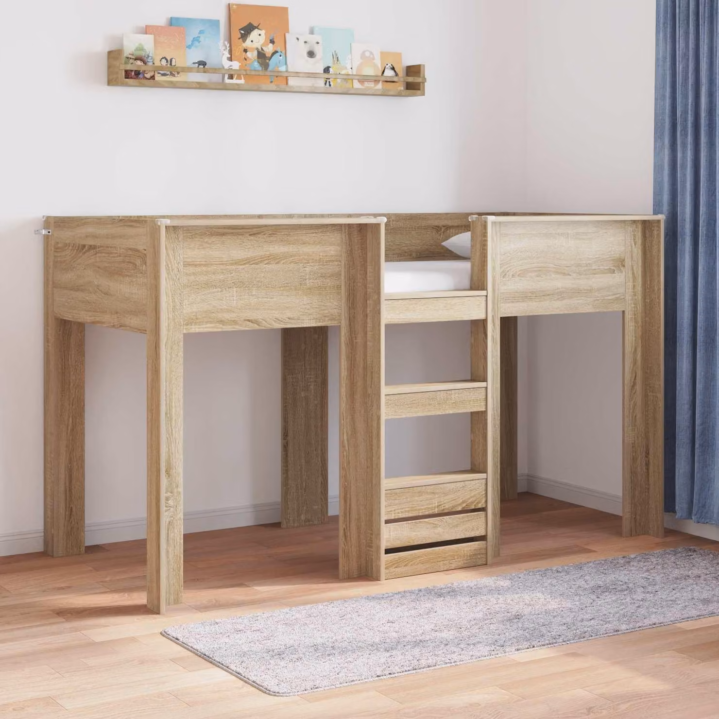 Maison Exclusive - Letto a castello per bambini in rovere Sonoma 75 x 190 cm Materiale ligneo