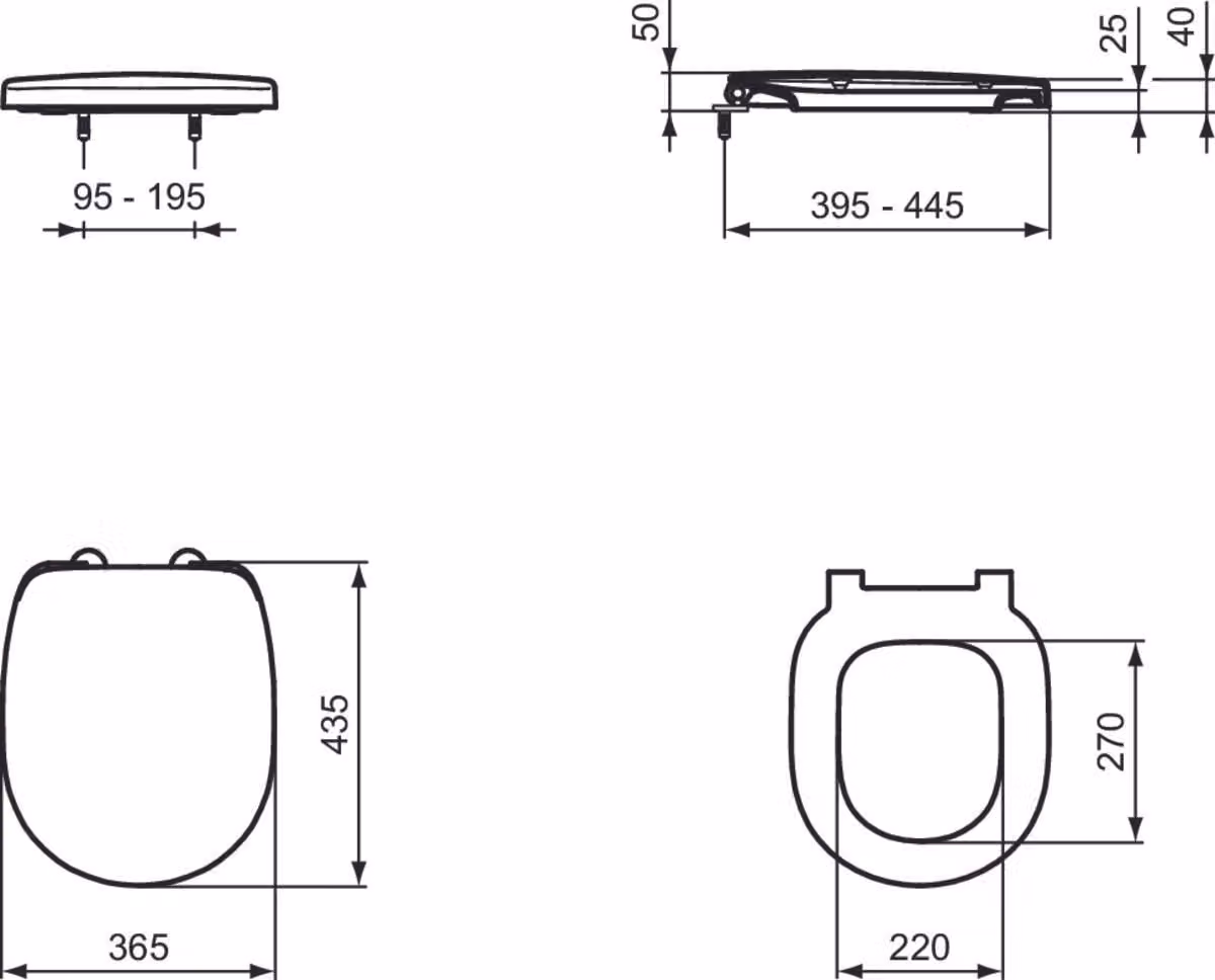 Siège de WC Ideal Standard Connect Freedom avec charnière à barre E8244, E824401, E824401