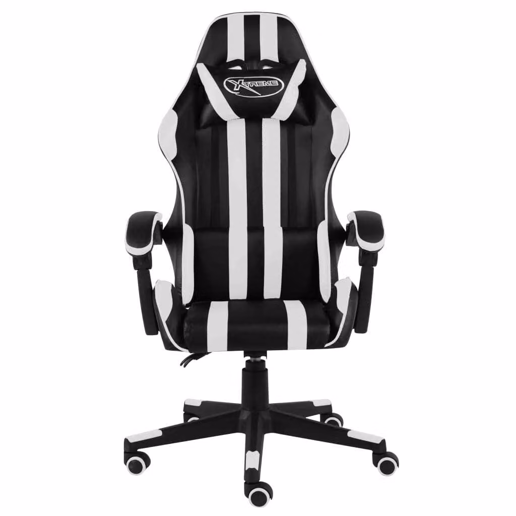 Sedia da Gaming Nero e Bianco in Pelle finta