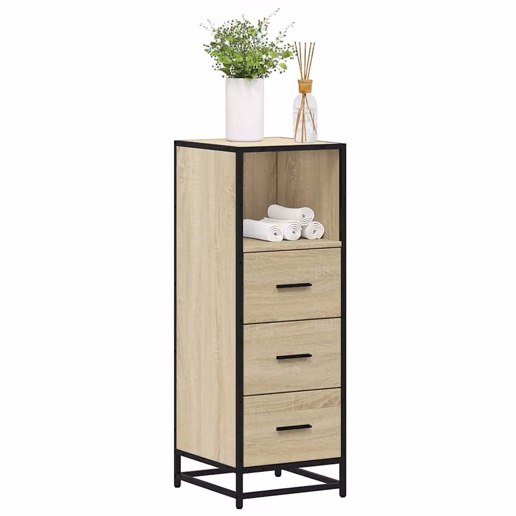 Armadietto da bagno sospeso vidaXL in stile industriale, colore marrone e beige, L: 35 cm, P: 37,5 cm, H: 100 cm